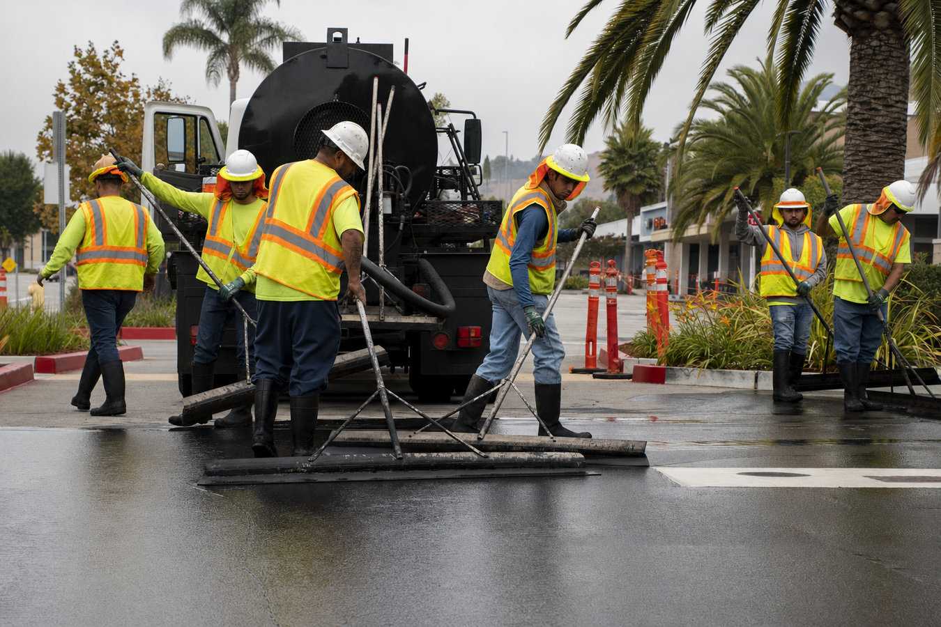 Commercial asphalt paving