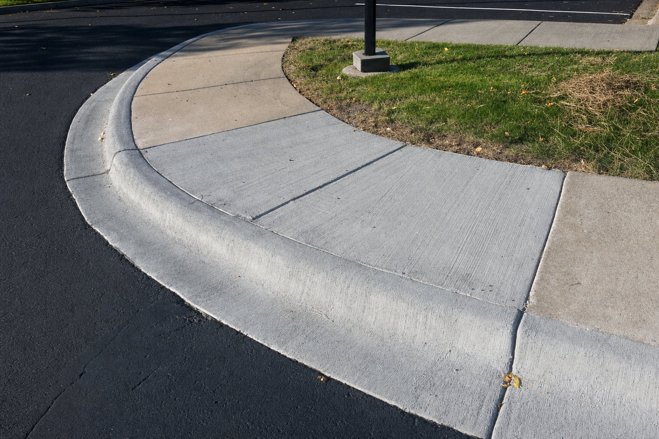 Concrete curbing and sidewalks
